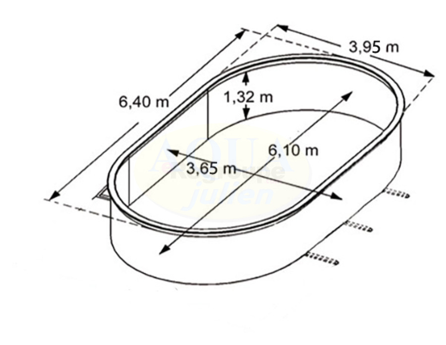 Kit Piscine Hors Sol Grismétal Prestige 640x390m H 132m