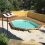 Piscine Bois ovale OCEA 355X550 H120 Liner beige