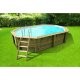 Piscine Bois Ovale AZURA 355X490 H1.30m Liner bleu