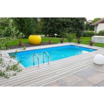Piscine Bois rect AZURA 350X505 H1.26m Liner beig