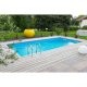 Piscine Bois rect AZURA 350X505 H1.26m Liner beig